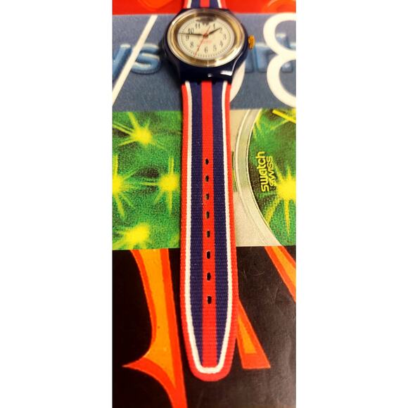 Swatch watch TIME & STRIPES SAN105 1994 Automatic Swiss Made Quartz Unisex - Picture 4 of 9